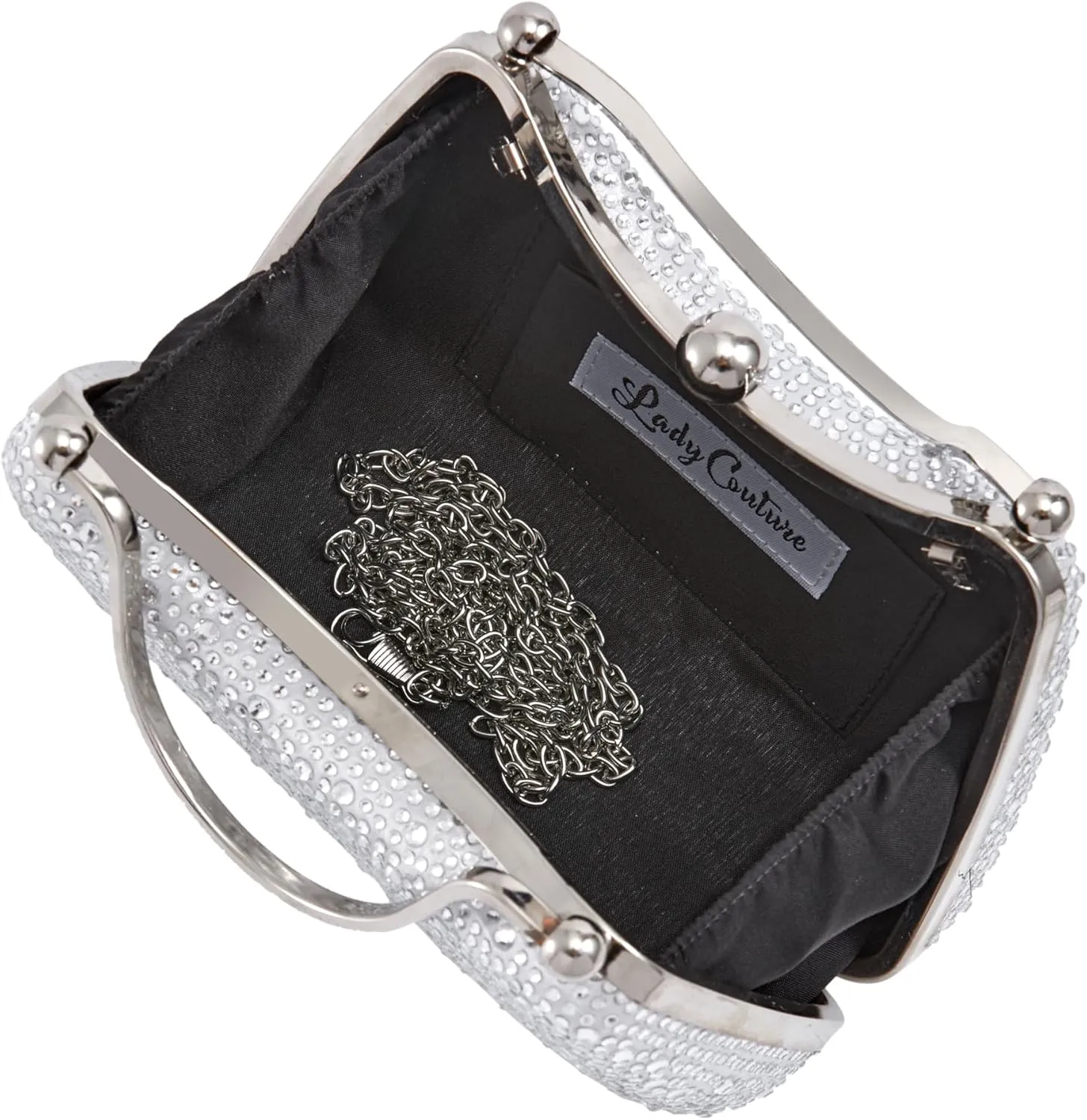 ARIA Double Metal Handles Dazzling Evening Bag