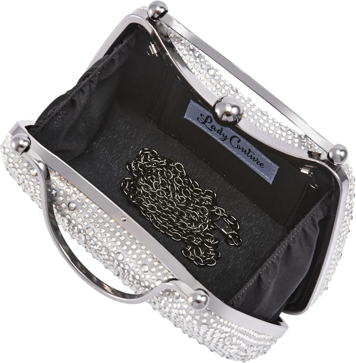 ARIA Double Metal Handles Dazzling Evening Bag