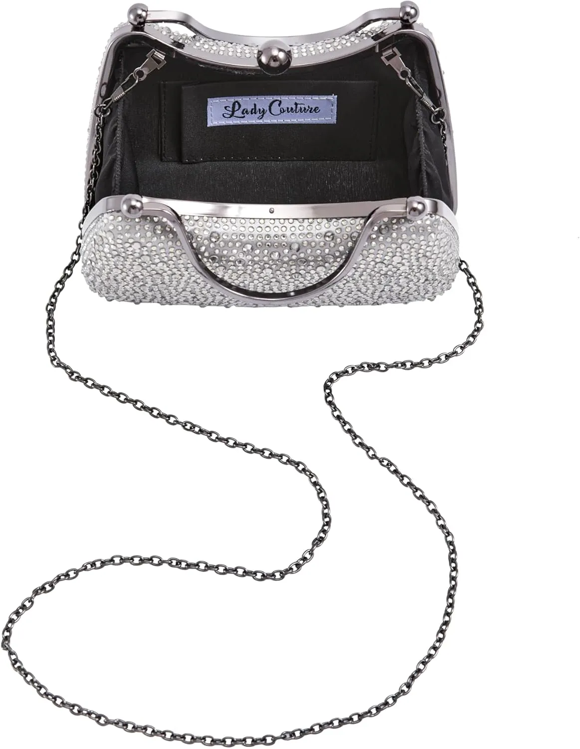 ARIA Double Metal Handles Dazzling Evening Bag