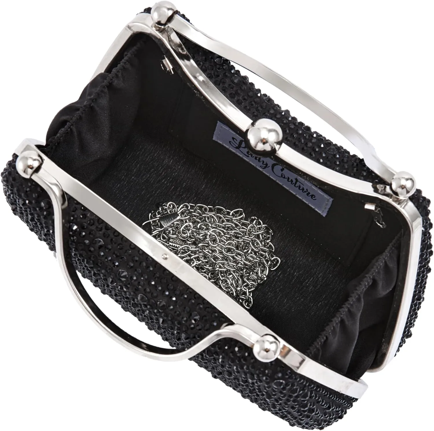 ARIA Double Metal Handles Dazzling Evening Bag