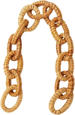 Artibetter Rattan Chain Rustic Chain Link Decoration Woven Chain Link Decoration Vintage Decor Home Decoration Wooden Bag Chain Strap Rustic Woven Chain Wall Hanging Decor Manual Crafts Props