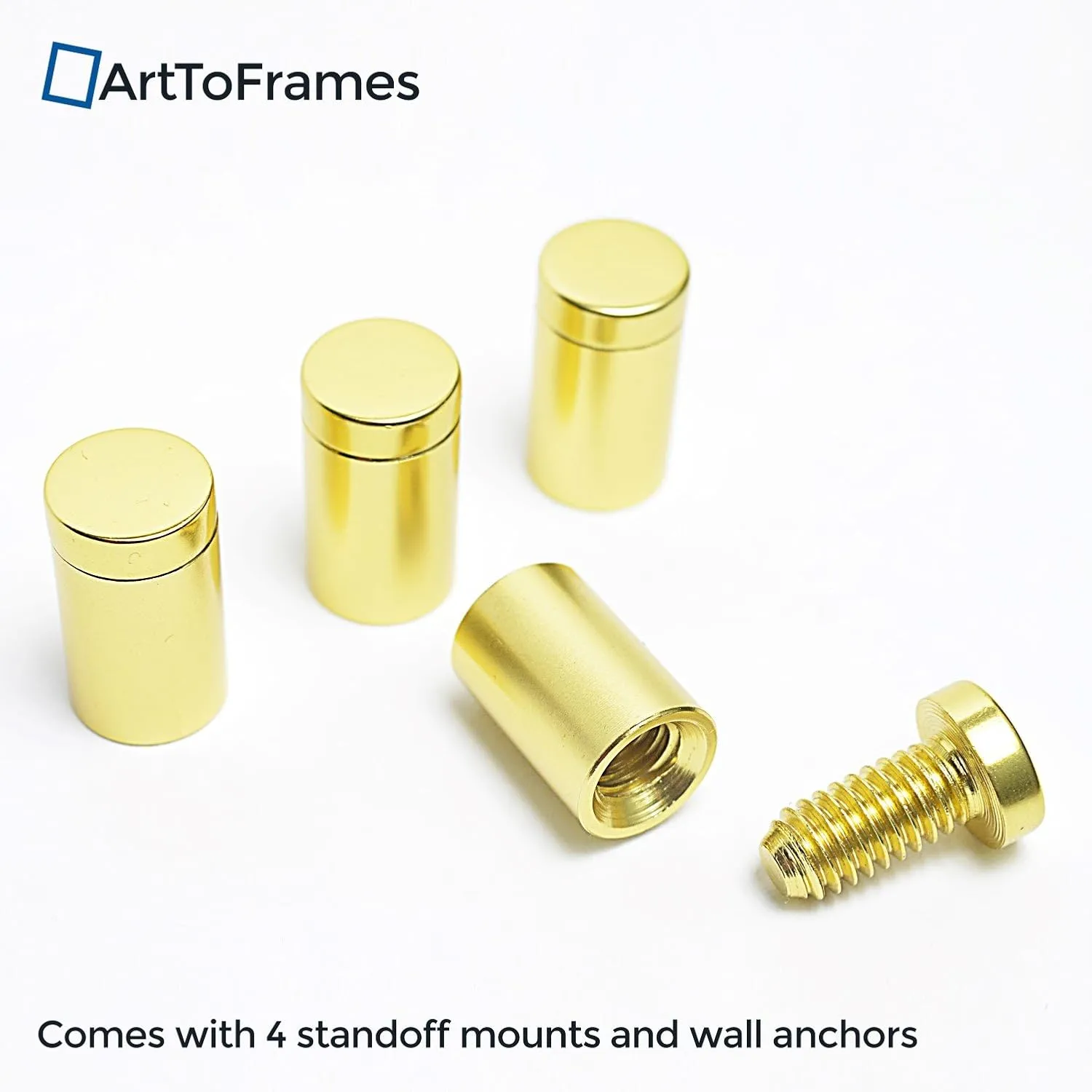 ArtToFrames Floating Acrylic Frame for Pictures Up to 5x7 inches (Full Frame is 9x11) with Gold Standoff Wall Mount Hardware, Acrylic-109-5x7-71