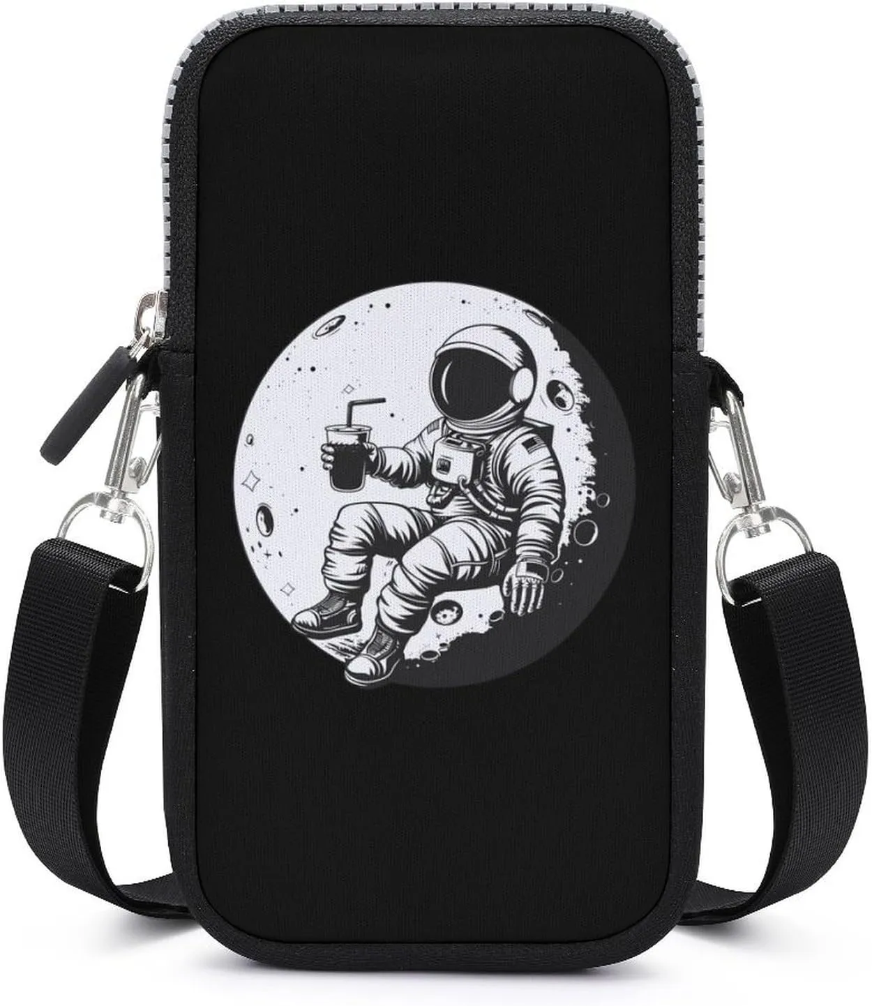 Astronaut Moon Space Small Crossbody Bags Cell Phone Purses Travel Pouch Shoulder Bag for Women Men