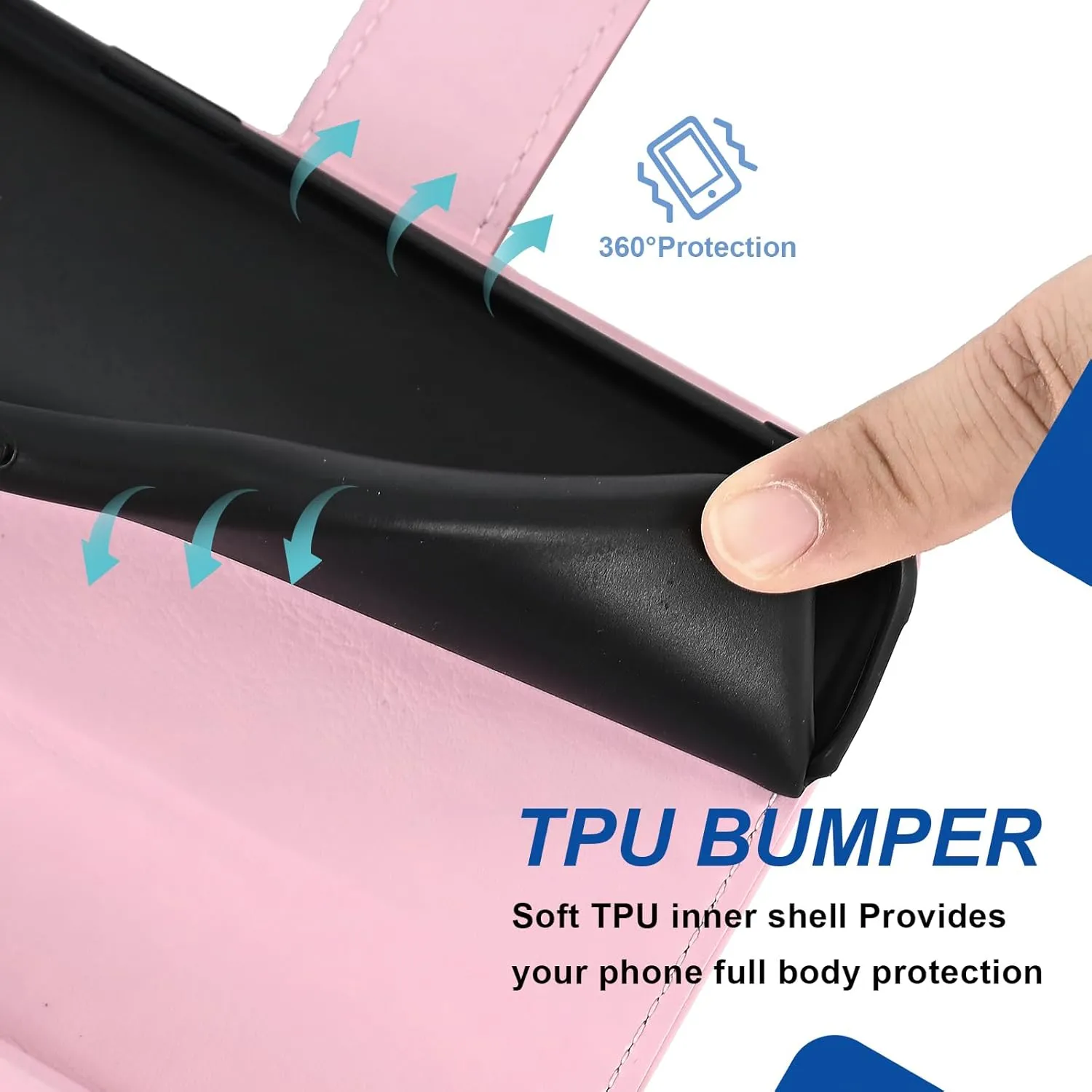 Asuwish Phone Case for Consumer Cellular ZMAX 5G / ZTE ZMAX 5G Z7540 Wallet Cell Cover with Tempered Glass Screen Protector Crossbody Strap Flip Zipper Card Holder Slot Stand Women Girls Men Pink