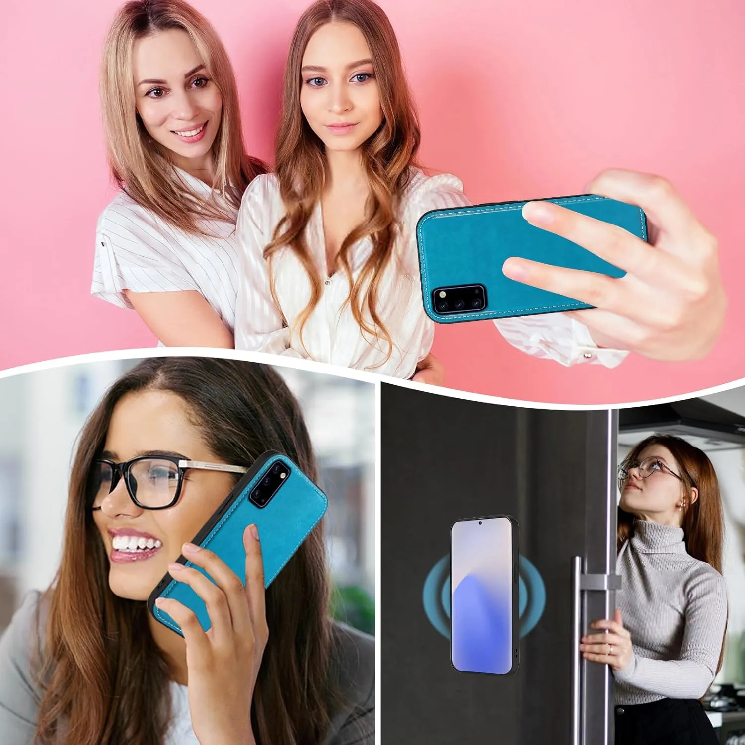 Asuwish Phone Case for Samsung Galaxy Note 20 5G Zipper Wallet Detachable Cell Cover with Tempered Glass Screen Protector Crossbody Strap Flower Card Holder Note20 Notes 20s Twenty Not S20 Women Blue