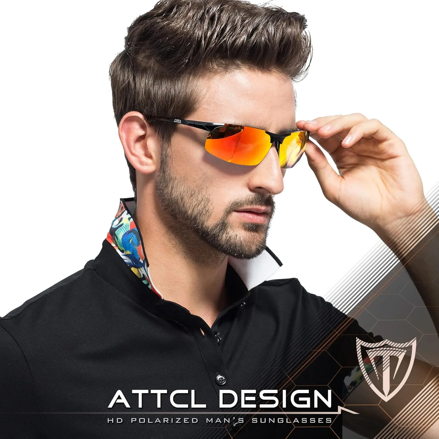 ATTCL Men's Fashion Driving Polarized Sunglasses for Men - Al-Mg metal Ultralight Frame