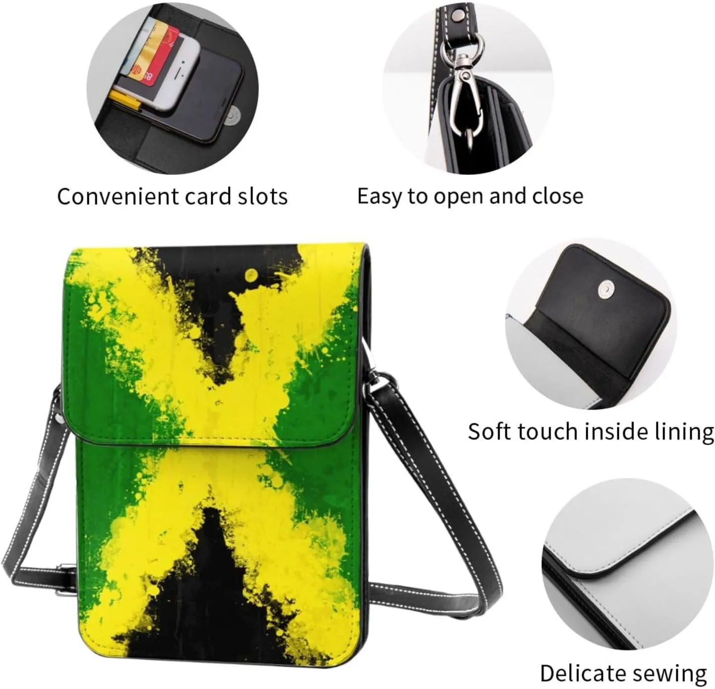 Autism Awareness Leather Crossbody Cell Phone Purse Small Wallet Bags Adjustable Phone Bag for Women