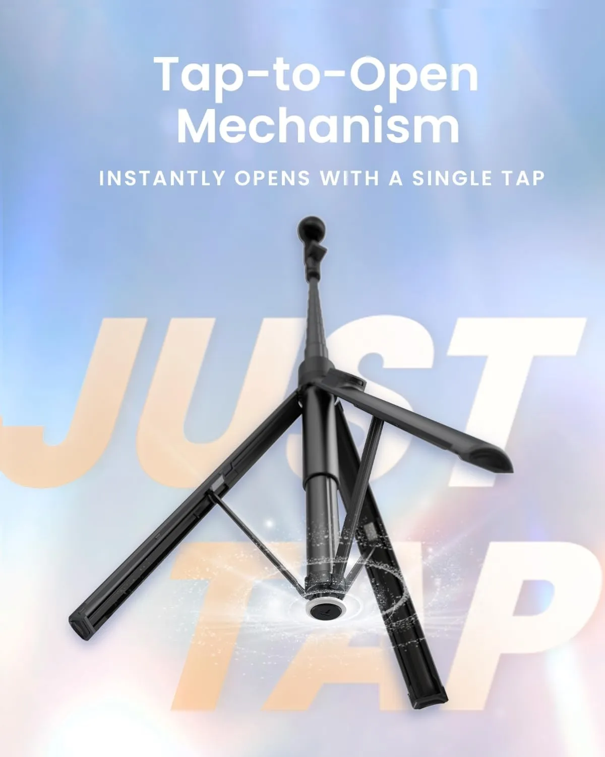 Automatic Tripod for iPhone, 66" Phone Tripod Selfie Stick for Cell Phone, Tripod Stand with Remote for Video Recording, Black