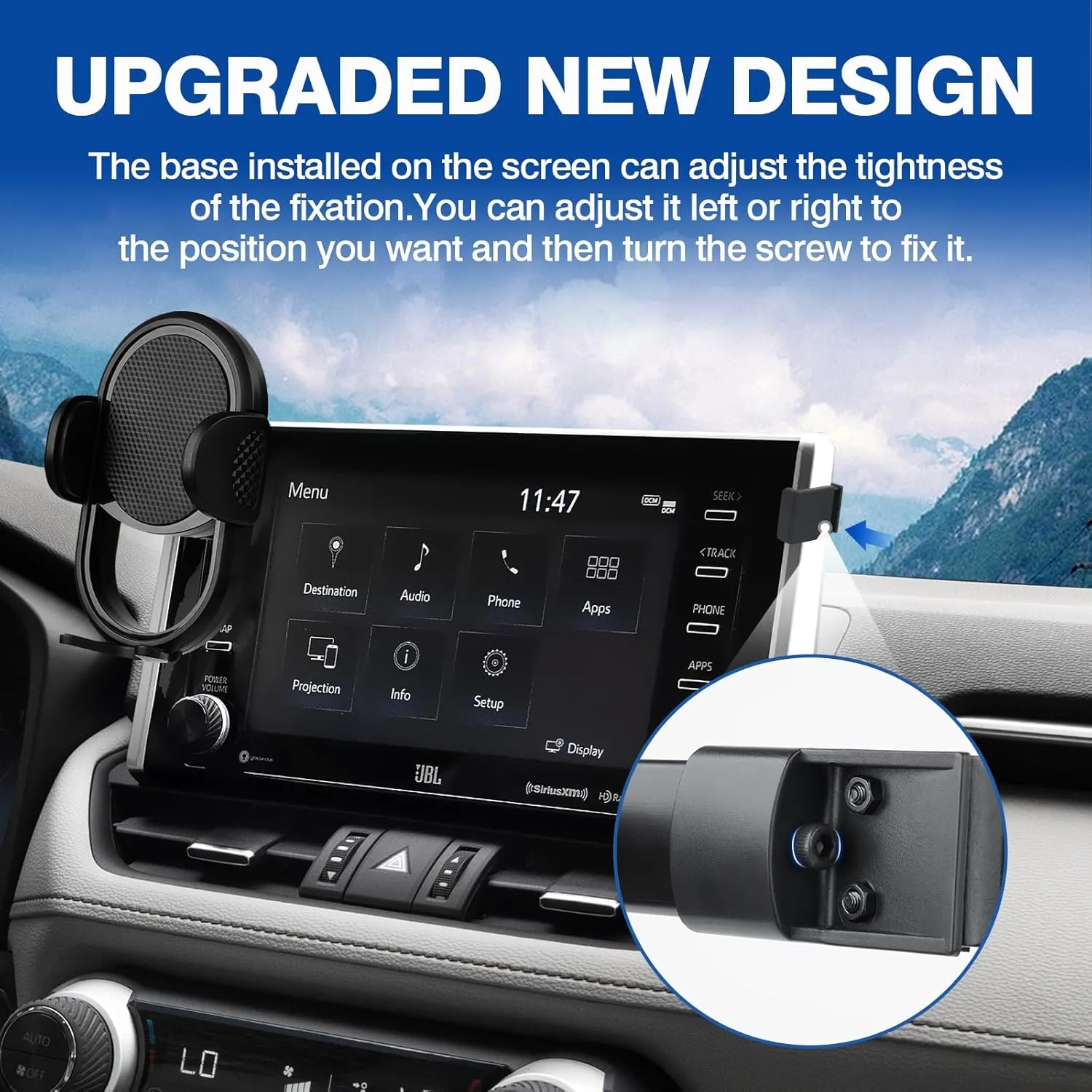 Autorder Car Phone Holder for 2023 2024 2025 Toyota RAV4 Accessories Phone Mount 8-Inch Screen Cell Car Automobile Cradles Hands-Free 360 Degree Rotation