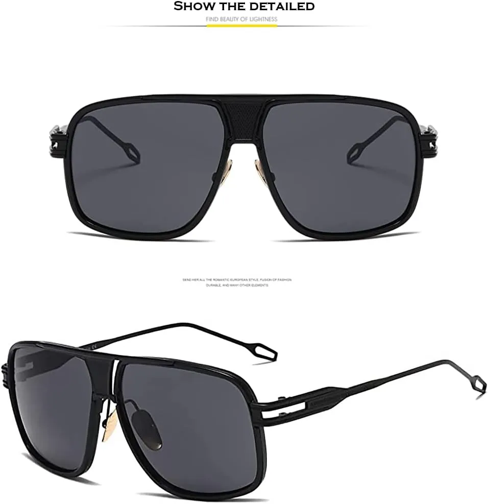 Aviator Sunglasses for Men 100% UV Protection Goggle Alloy Frame with Case