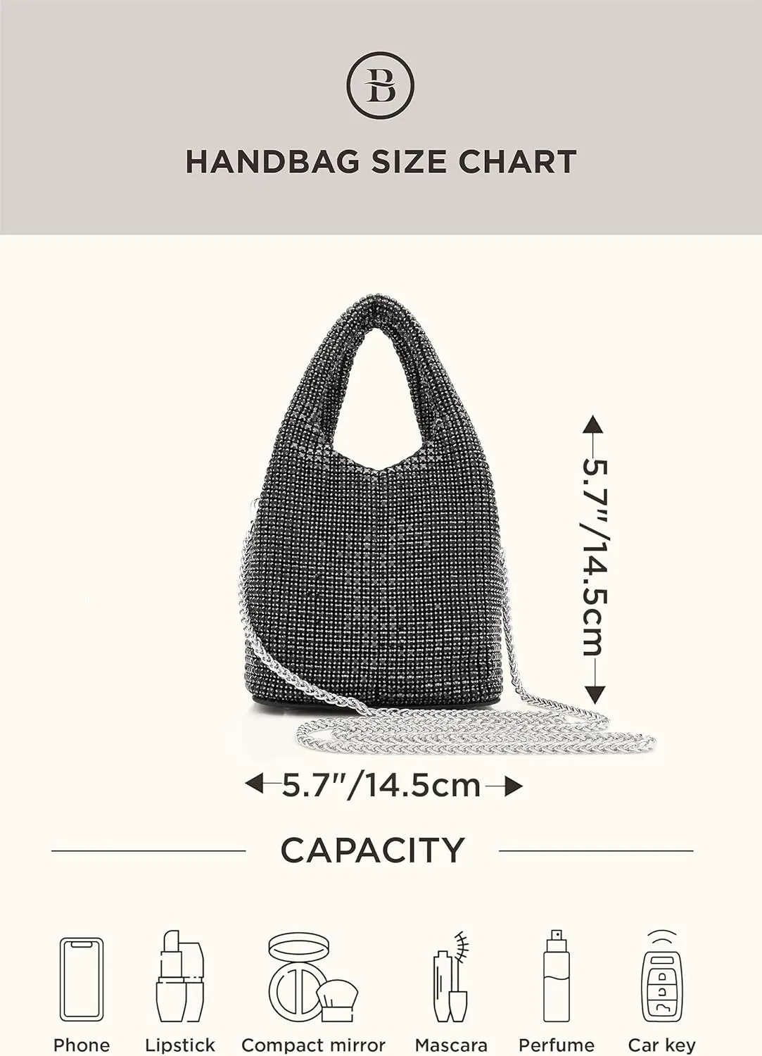 BABEYOND Clutch Purses for Women - Sparkly Evening Bags Glitter Rhinestone Portable Handbag for Party Prom Wedding