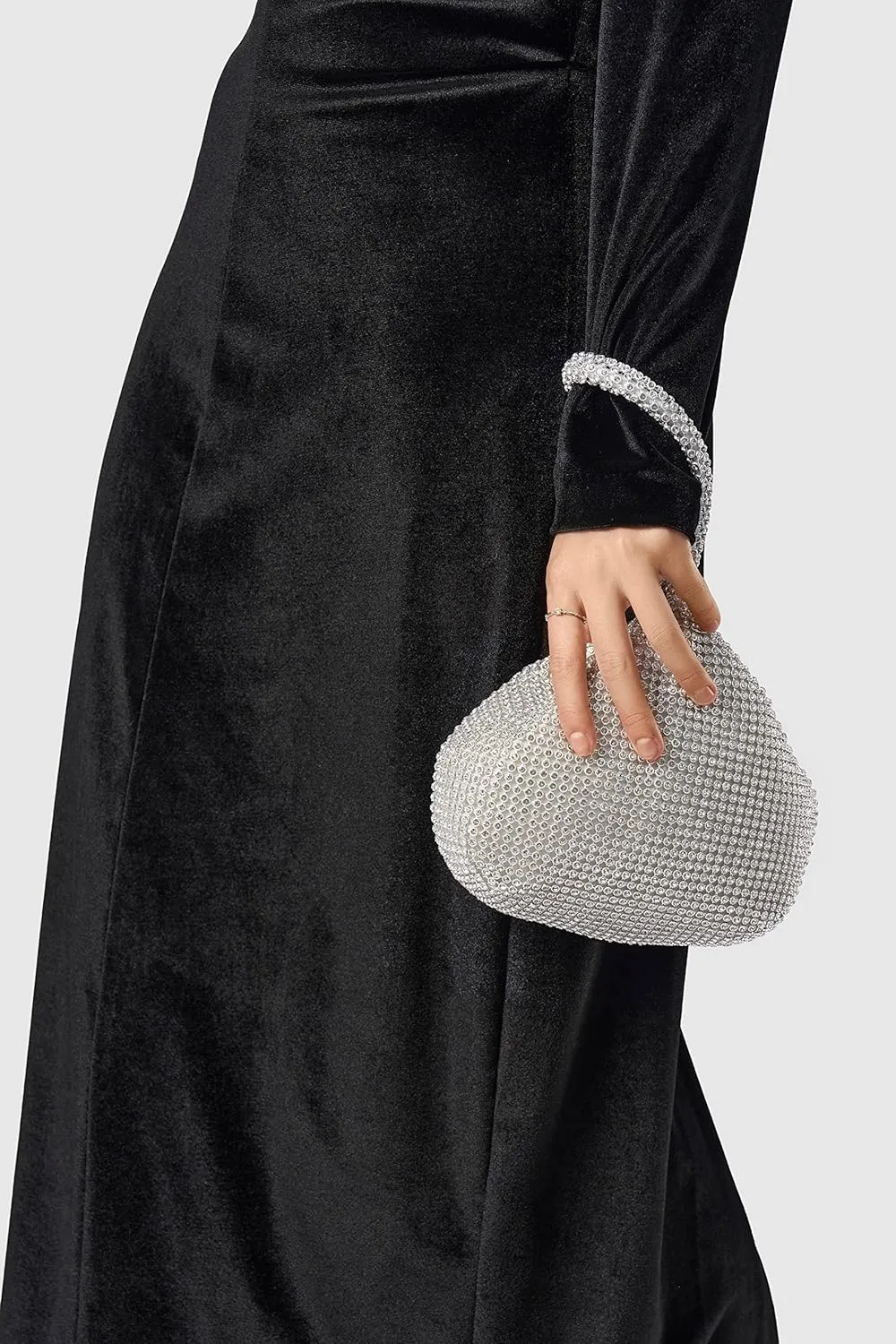 BABEYOND Women's Rhinestone Clutch Evening Bags Sparkly Glitter Triangle Purse for 1920s Party Prom Wedding
