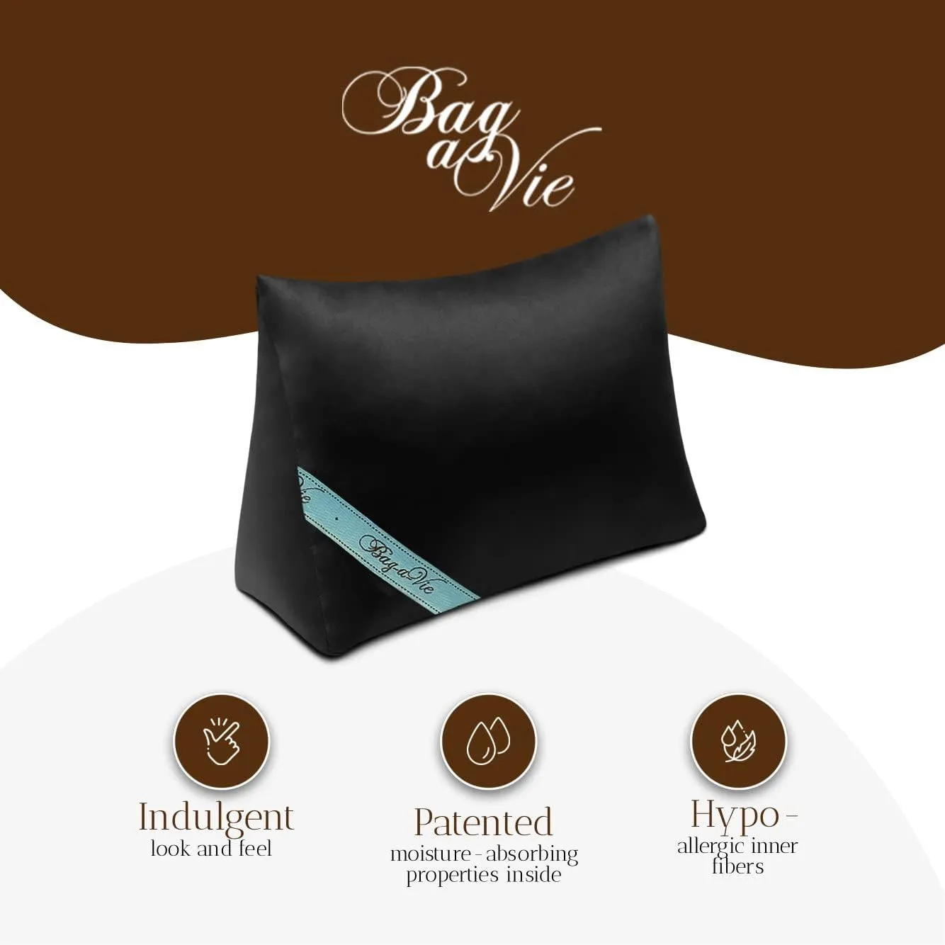 Bag-a-Vie Purse Shaper Pillow Insert - Black Luxury Handbag Shaper for Women's Purses - Custom Pillow Accessories for Kelly 28
