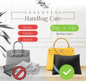 Bag-a-Vie Purse Shaper Pillow Insert - Black Luxury Handbag Shaper for Women's Purses - Custom Pillow Accessories for Kelly 28