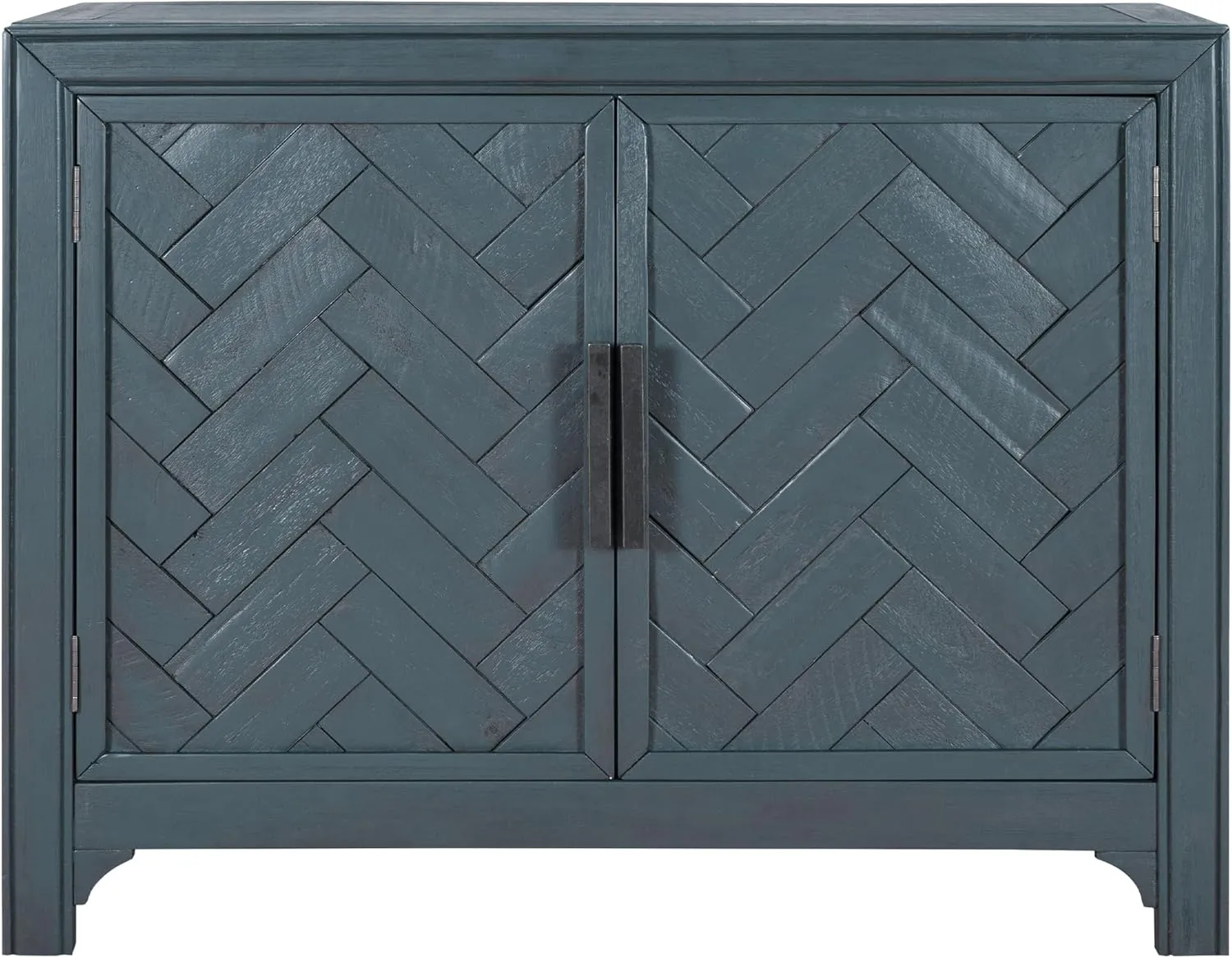 Ball & Cast 40" Farmhouse 2-Doors Storage Sideboard Buffet Cabinet w/Adjustable Shelves & Pattern Door, Wood Decorative Coffee Accent Cabinet Console Table for Entryway Kitchen Dining, Antique Blue