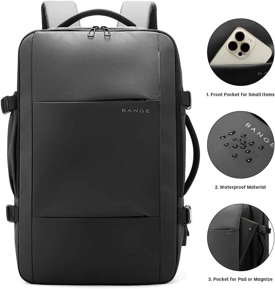 BANGE Carry On Backpack,17-inch Travel Laptop Backpack,Waterproof Weekender Backpacks, Flight Approved Back Pack for Men and Women