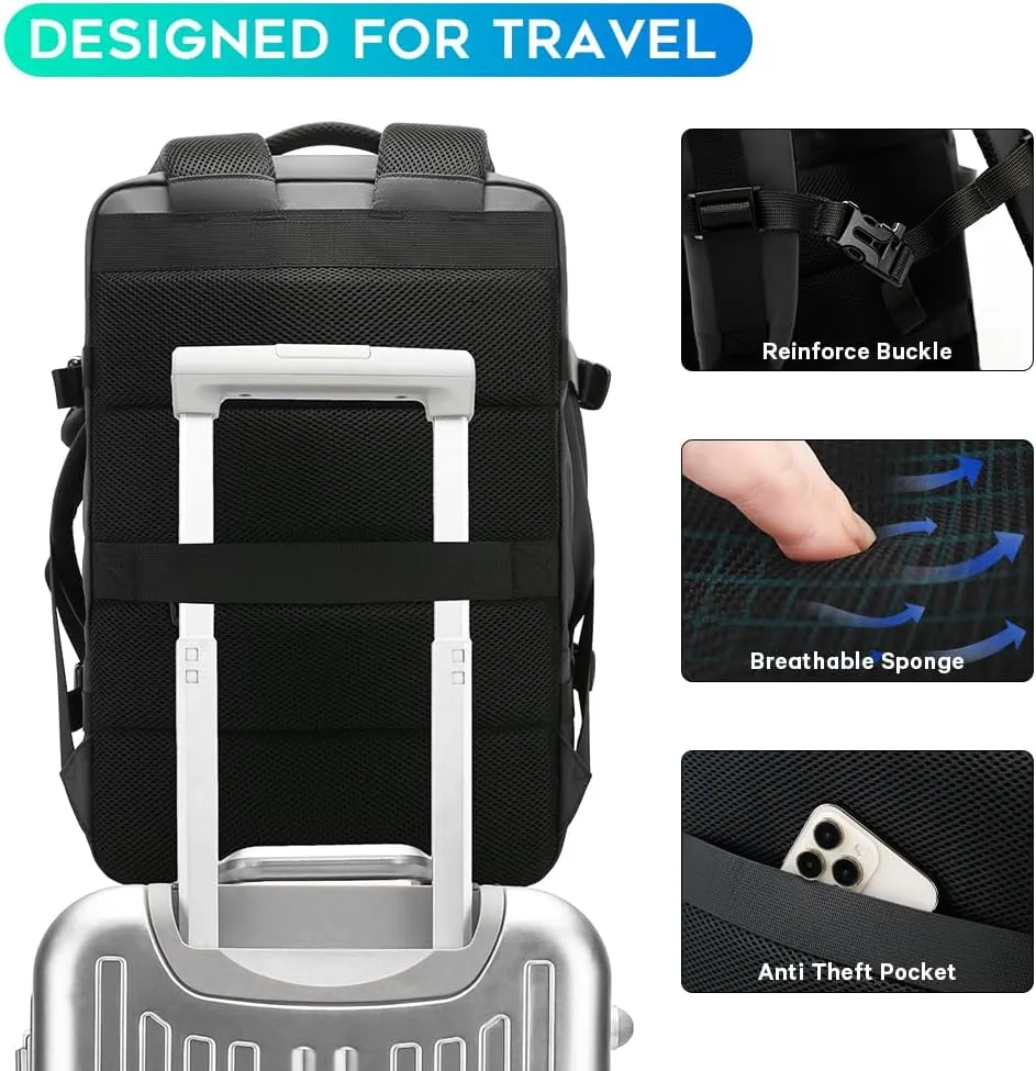 BANGE Carry On Backpack,17-inch Travel Laptop Backpack,Waterproof Weekender Backpacks, Flight Approved Back Pack for Men and Women