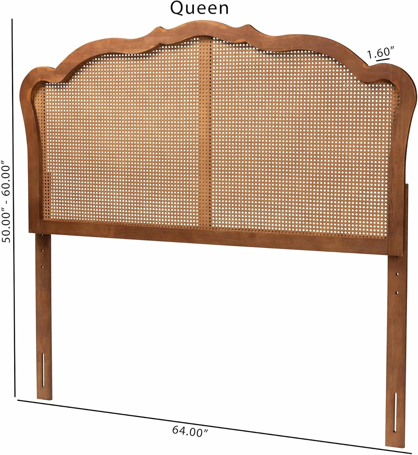 Baxton Studio Leandra Headboard, Queen, Ash Walnut