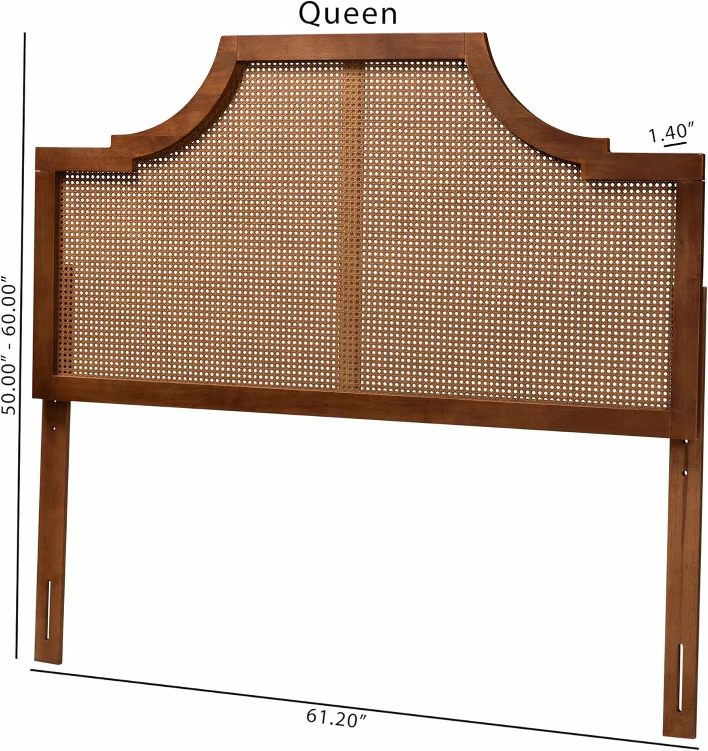 Baxton Studio Mid-Century Headboard, Queen, Walnut Brown