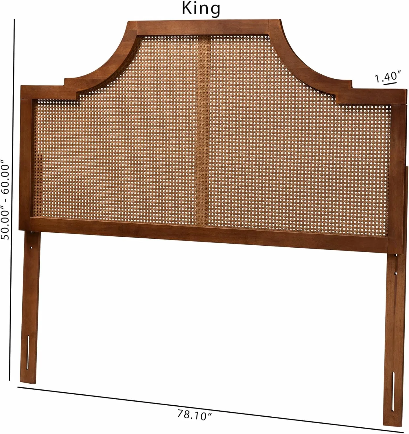 Baxton Studio Mid-Century Headboard, Queen, Walnut Brown
