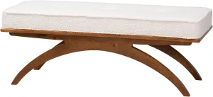 Baxton Studio Orella Bench & Banquette, One Size, Cream/Walnut Brown