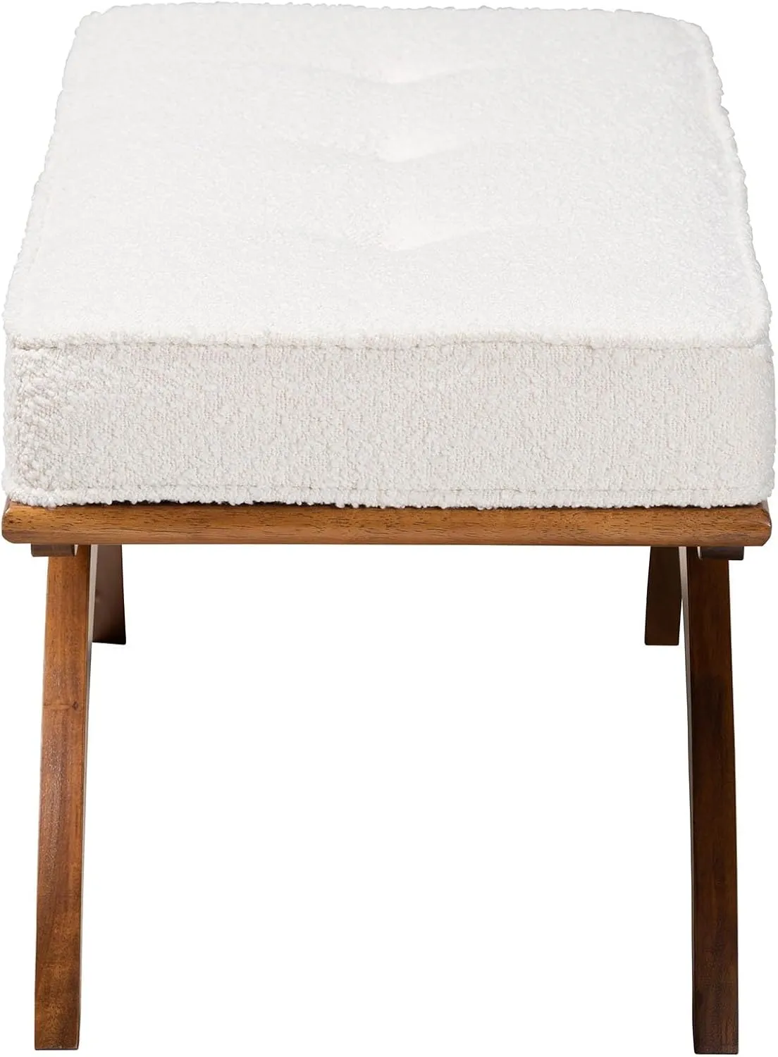Baxton Studio Orella Bench & Banquette, One Size, Cream/Walnut Brown