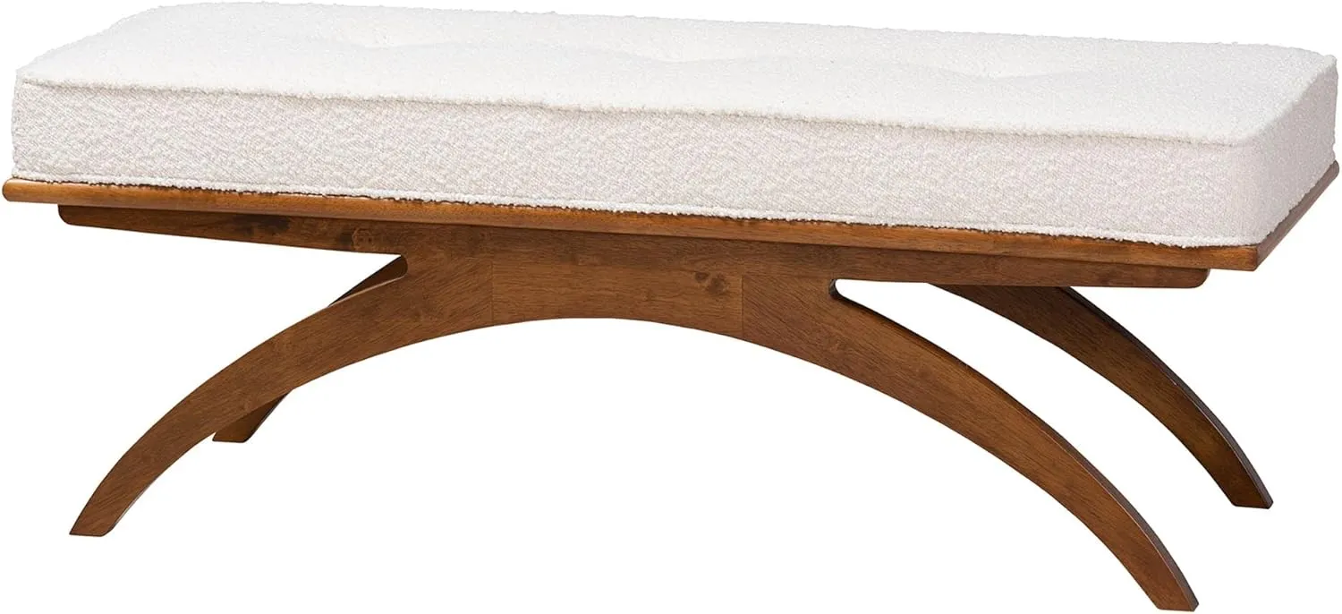 Baxton Studio Orella Bench & Banquette, One Size, Cream/Walnut Brown