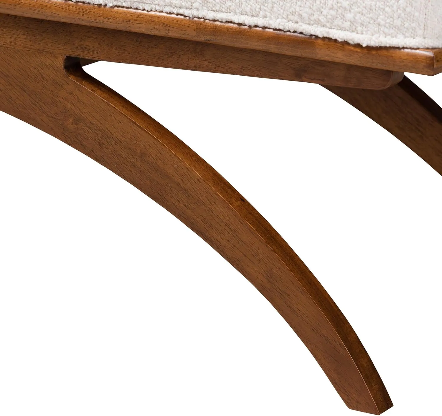Baxton Studio Orella Bench & Banquette, One Size, Cream/Walnut Brown