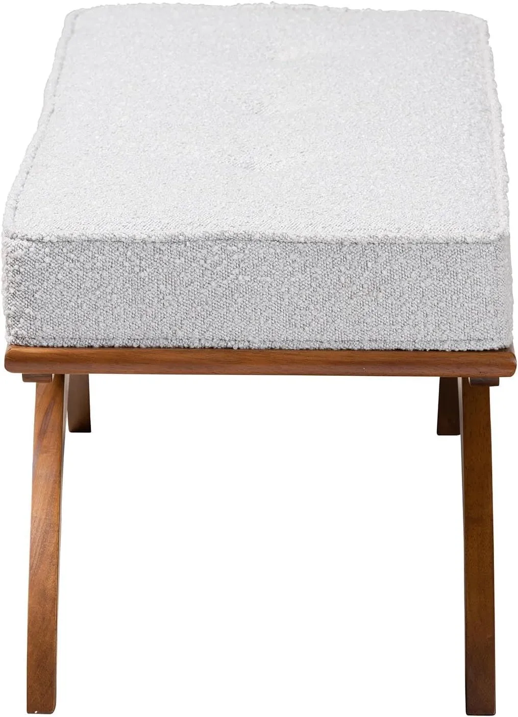 Baxton Studio Orella Bench & Banquette, One Size, Light Grey/Walnut Brown