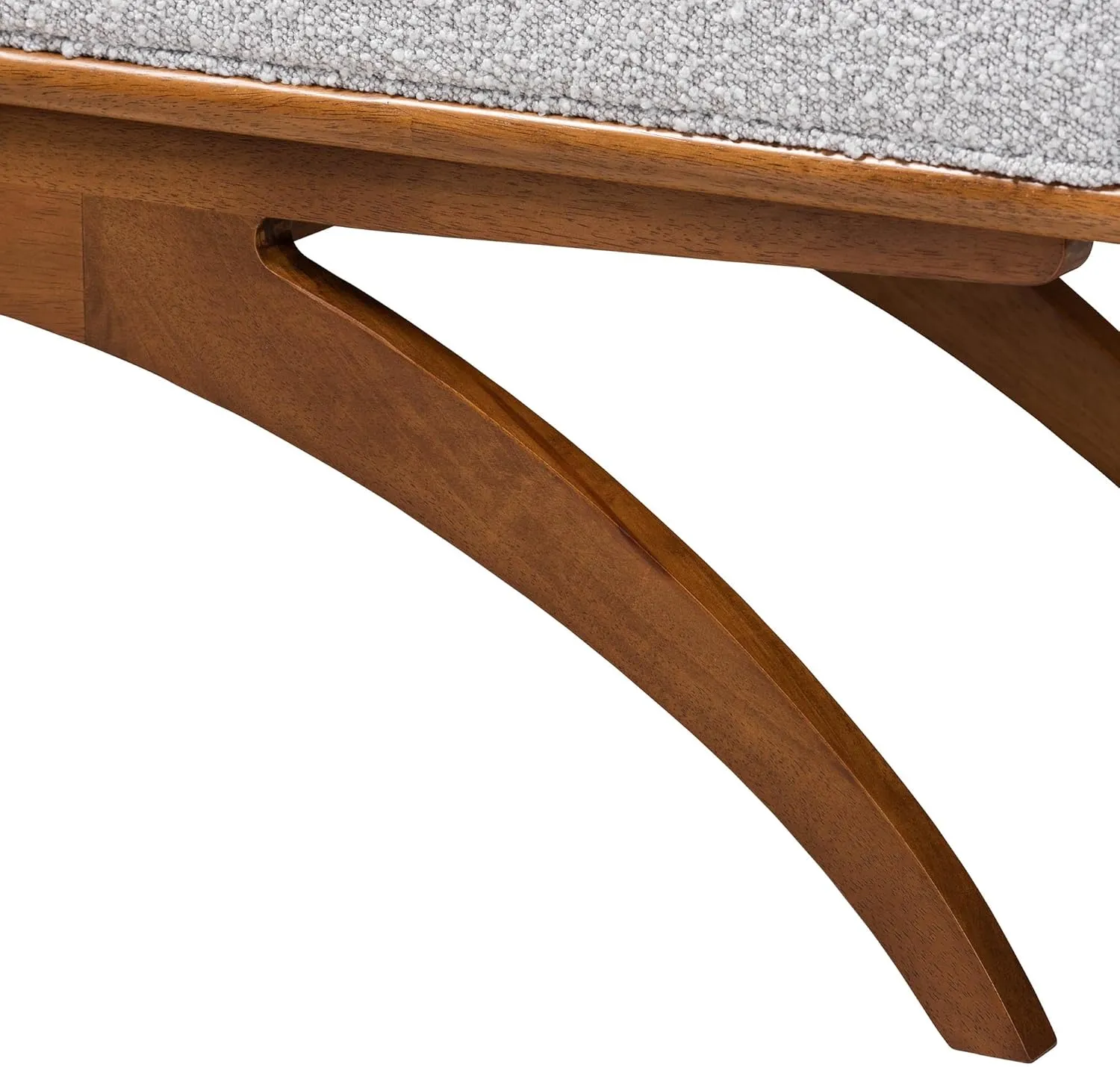 Baxton Studio Orella Bench & Banquette, One Size, Light Grey/Walnut Brown