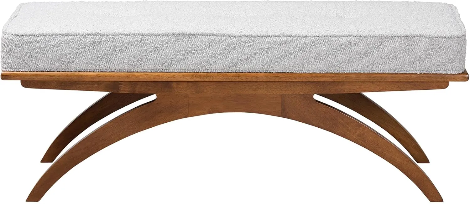 Baxton Studio Orella Bench & Banquette, One Size, Light Grey/Walnut Brown