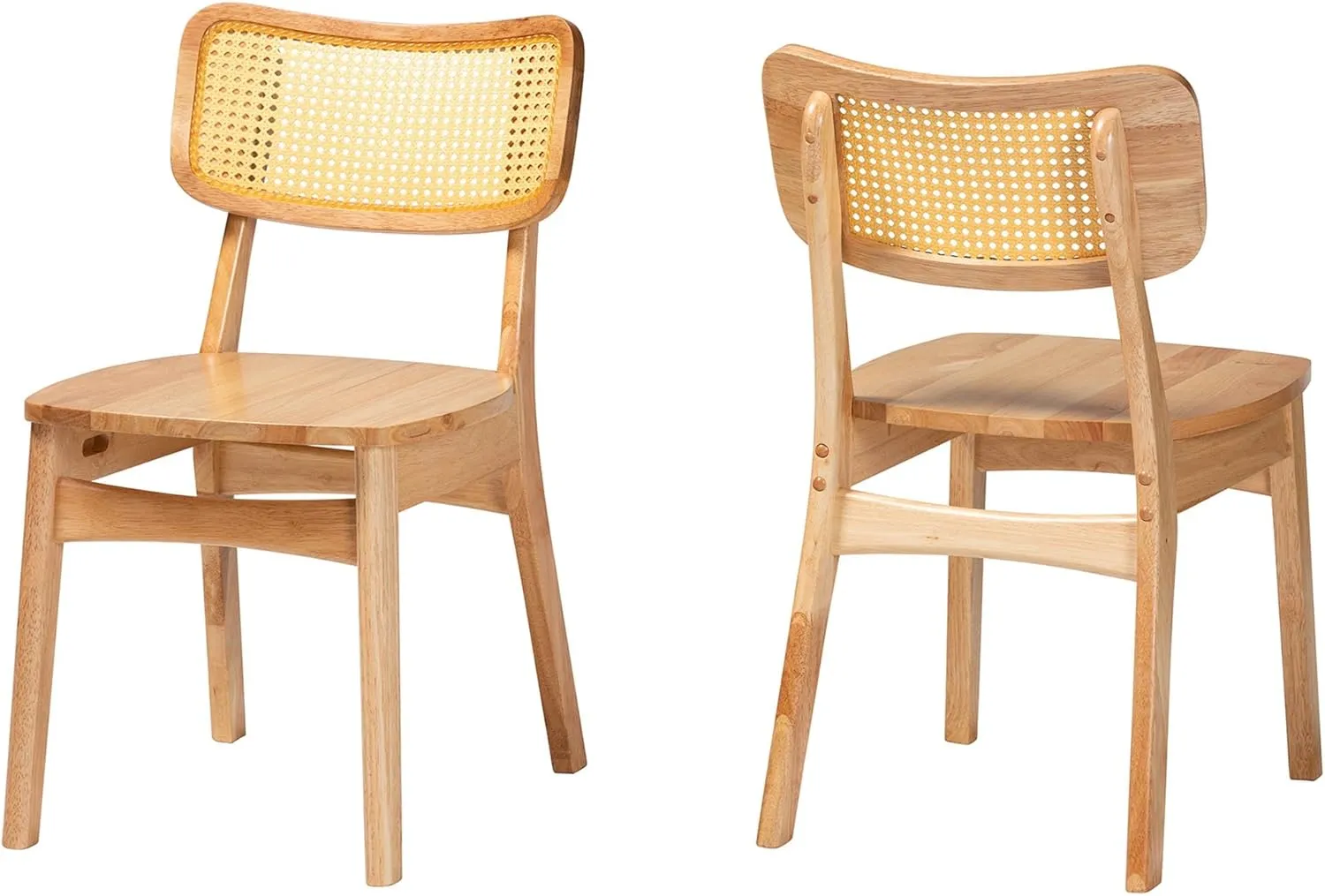 Baxton Studio Tadeo Dining Chairs, Set of 2, Oak Brown/Light Brown