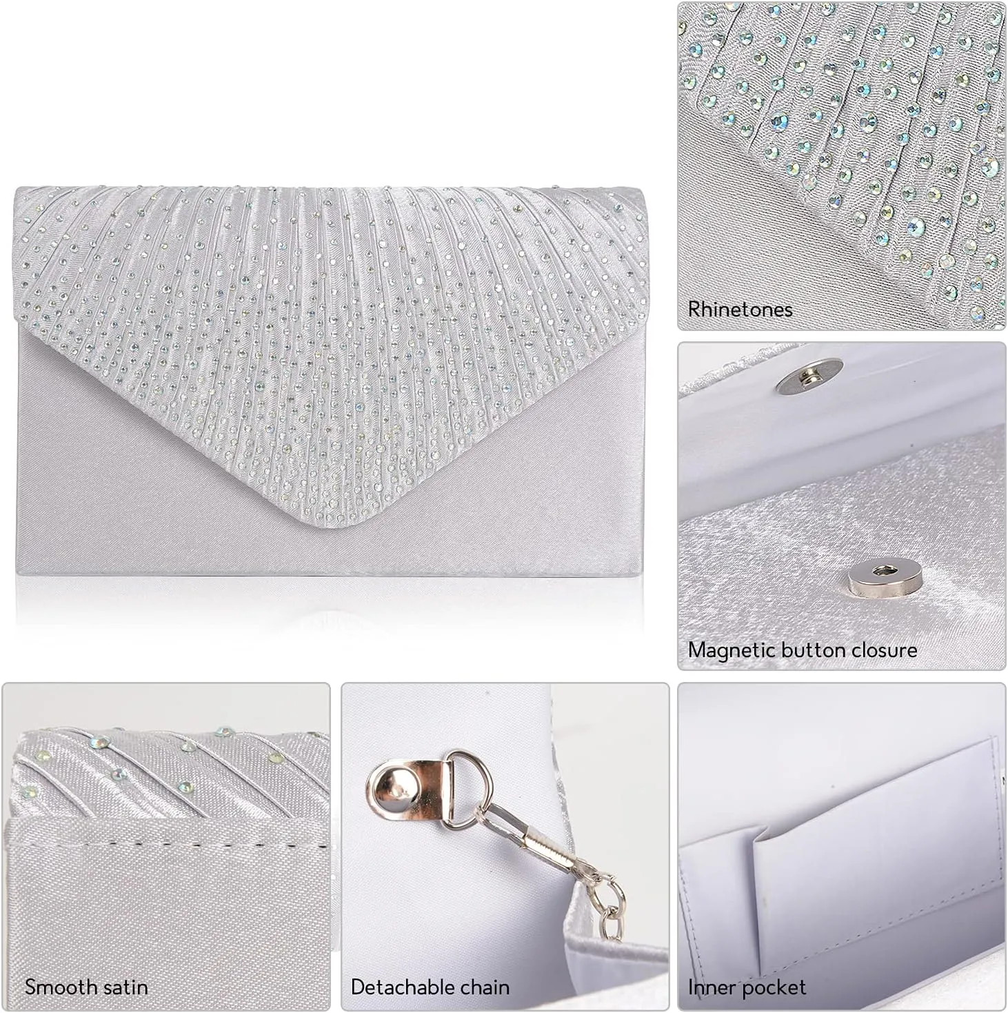 BBjinronjy Clutch Purse for Women Evening Bags for Women Formal Wedding Party Cocktail Prom Crossbody Purse Evening Handbags