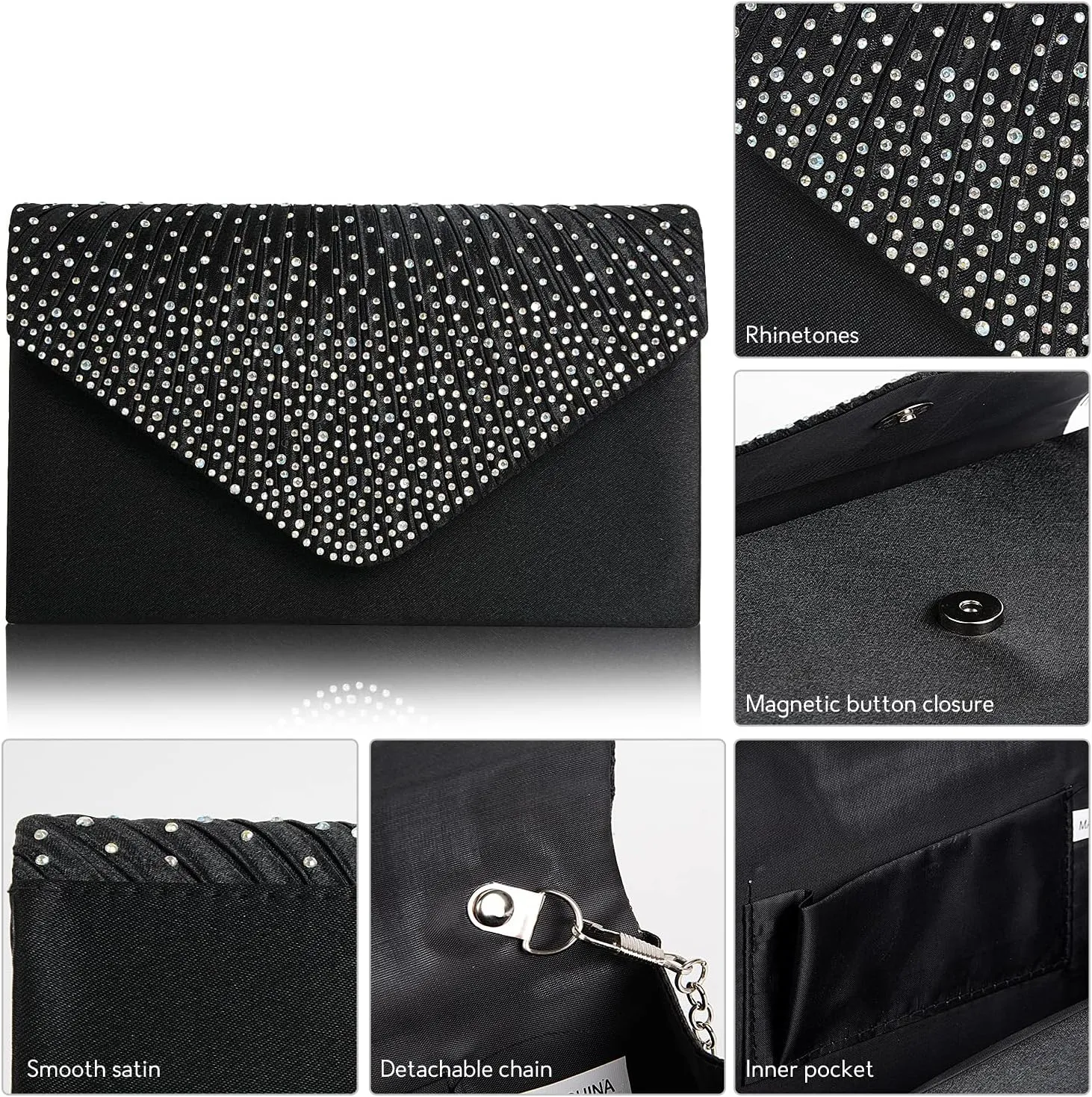 BBjinronjy Clutch Purse for Women Evening Bags for Women Formal Wedding Party Cocktail Prom Crossbody Purse Evening Handbags