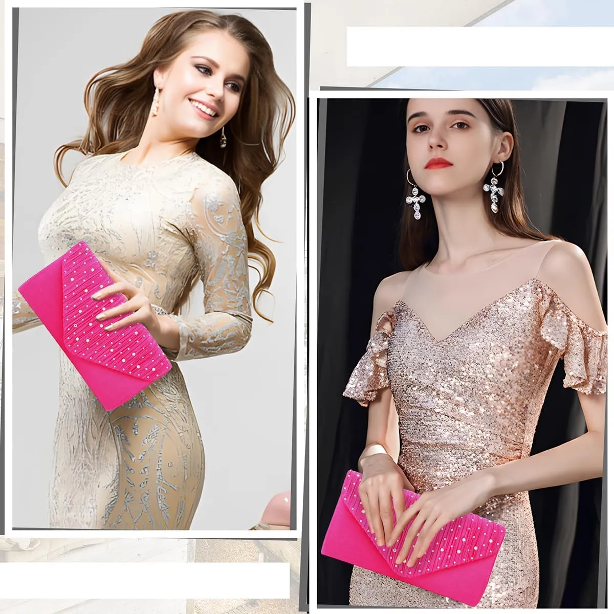 BBjinronjy Clutch Purses for Women Evening Bag Formal Rhinestone Handbags for Wedding Party Cocktail Prom Dinner