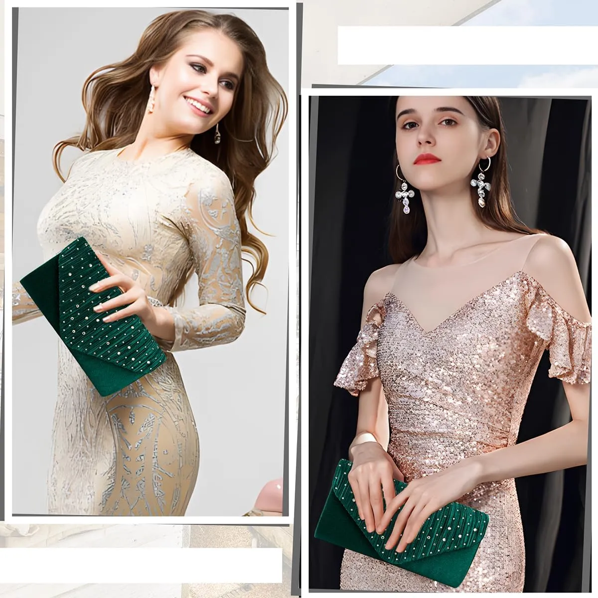 BBjinronjy Clutch Purses for Women Evening Bag Formal Rhinestone Handbags for Wedding Party Cocktail Prom Dinner