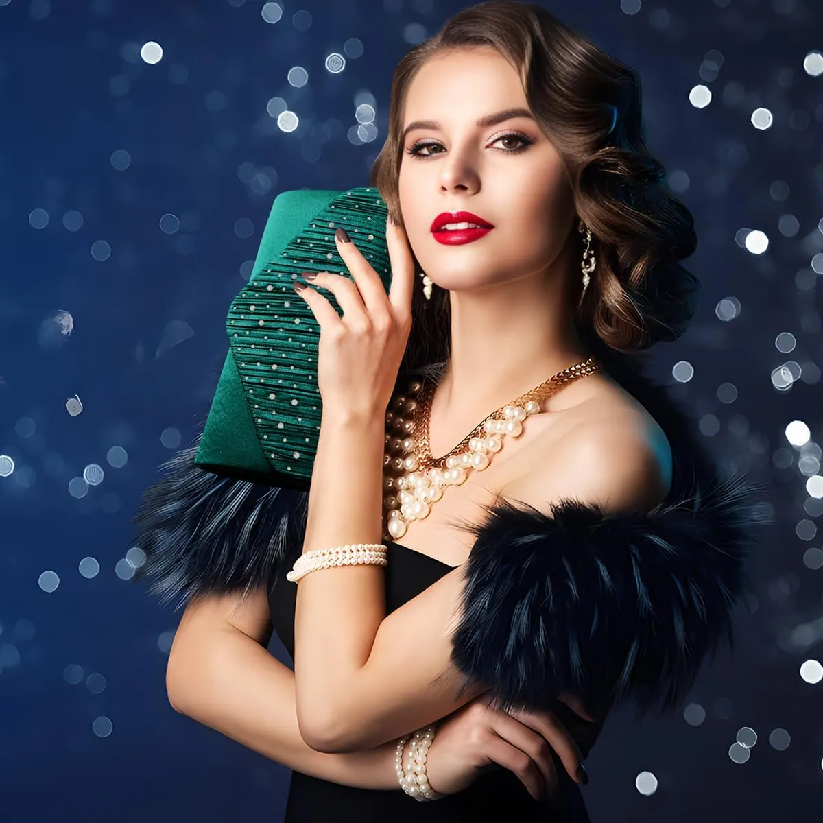 BBjinronjy Clutch Purses for Women Evening Bag Formal Rhinestone Handbags for Wedding Party Cocktail Prom Dinner