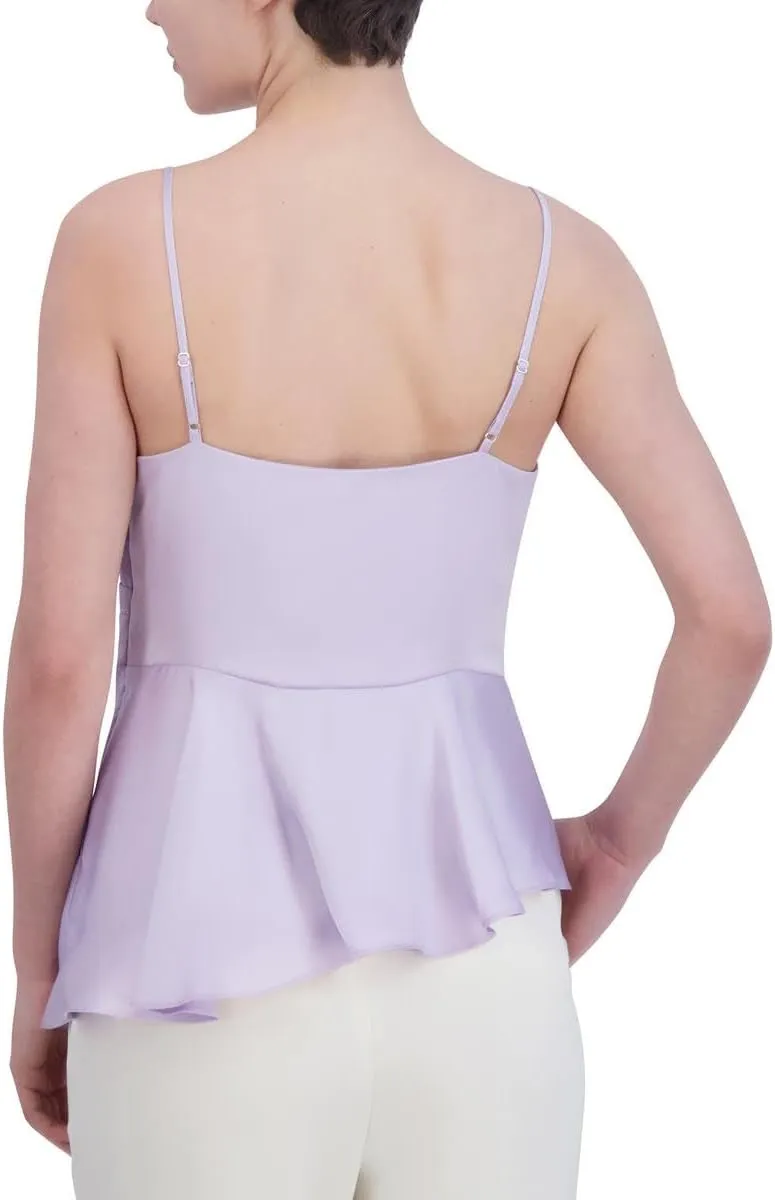 BCBGMAXAZRIA Women's Sleeveless Surplice Neck Peplum Top