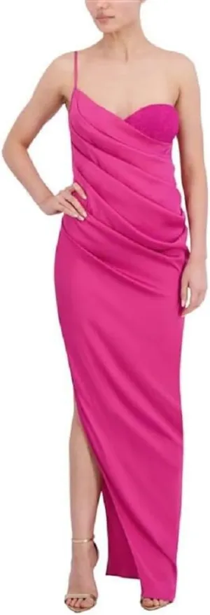 BCBGMAXAZRIA Women's Sleeveless Sweetheart Neck Draped Maxi Dress