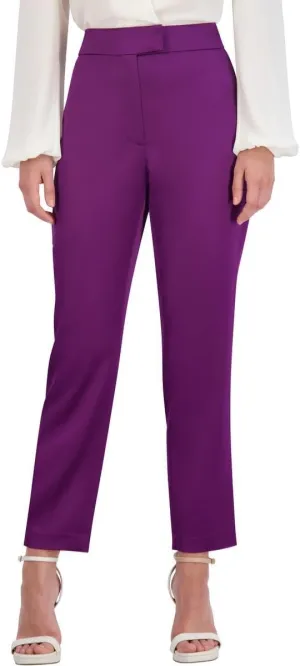 BCBGMAXAZRIA Women's Stretch Satin Slim Cigarette Pants