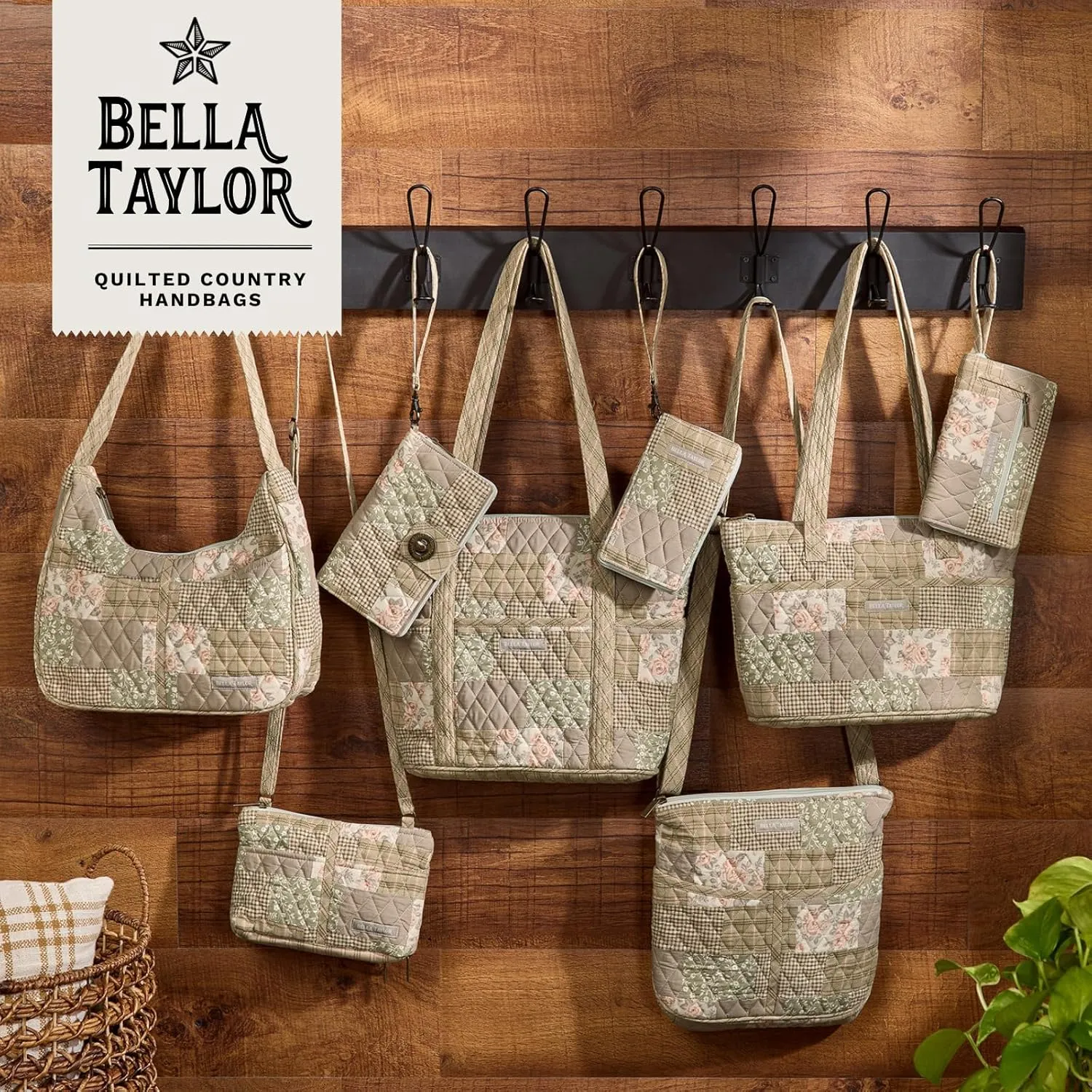 Bella Taylor Blakely - Hobo Shoulder Bag for Women - Lightweight Quilted Fabric Purse with Pockets