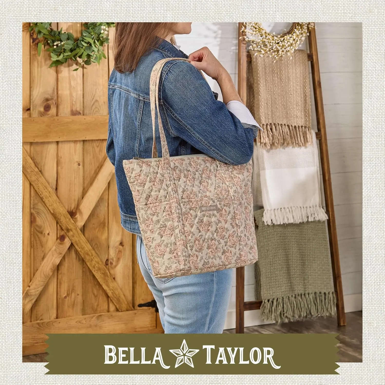 Bella Taylor Stride Tote | Lightweight Quilted Fabric Handbags for Women