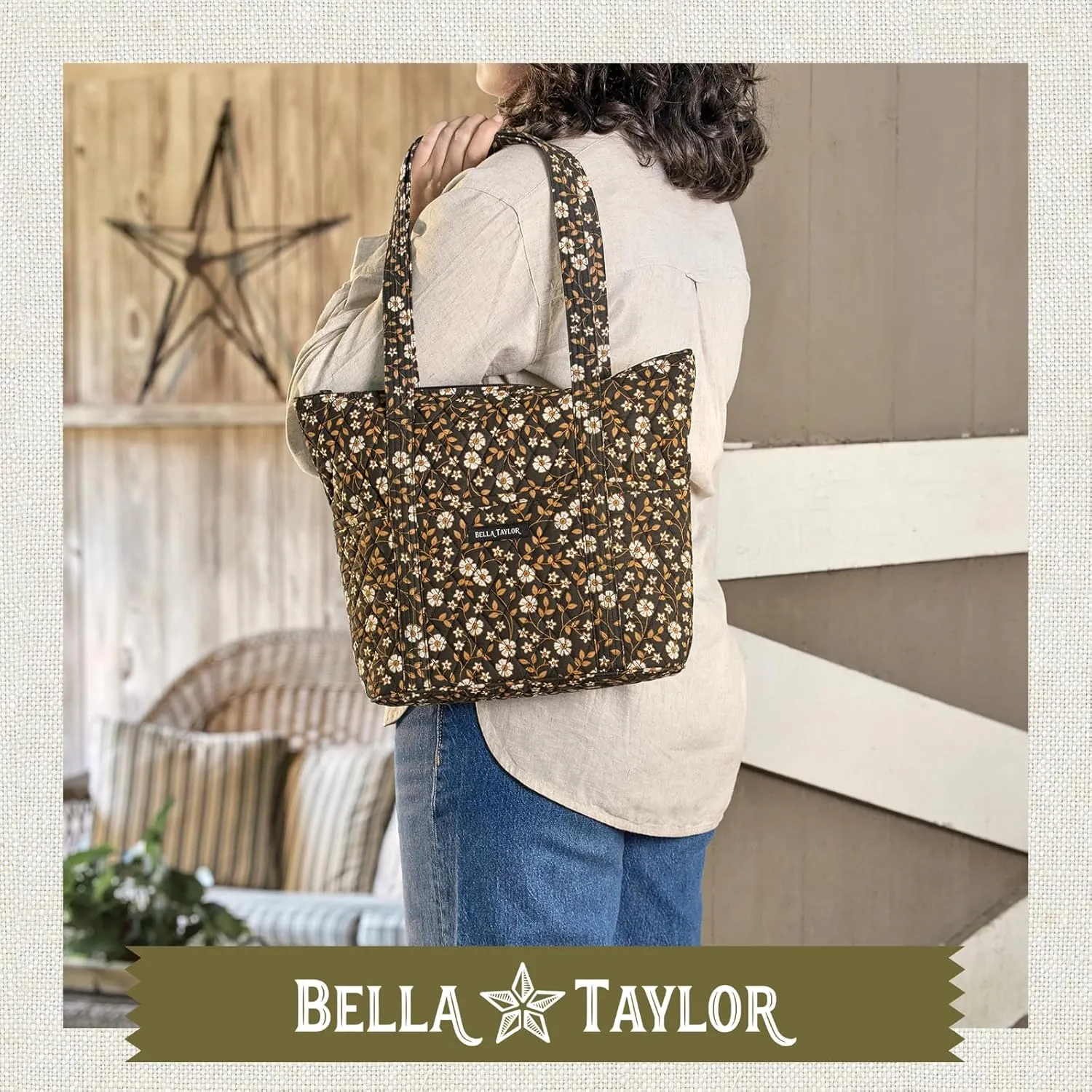 Bella Taylor Stride Tote | Lightweight Quilted Fabric Handbags for Women