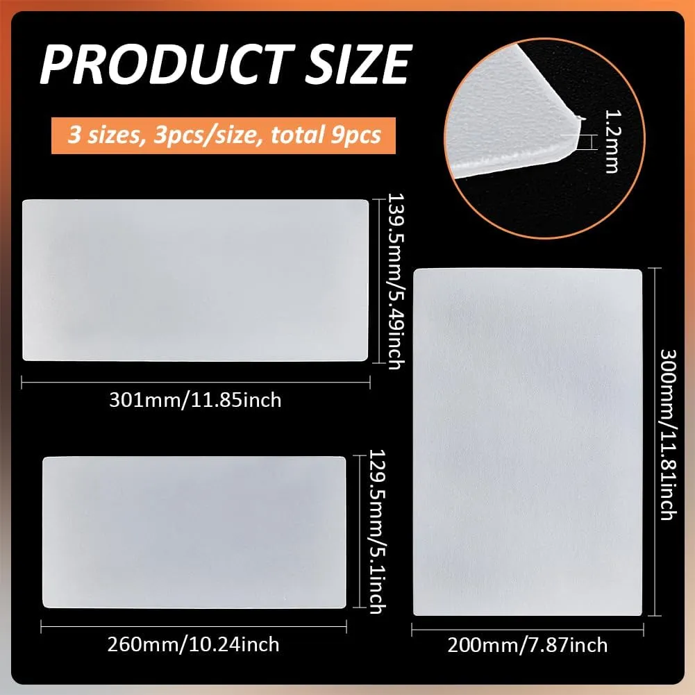 BENECREAT 9Pcs 3 Styles Plastic Rectangle Handbag Base Shaper, White Bag Bottom Stiffener, Bottom Insert for Purse, Handbag, Tote Bag, Backpack, Craft DIY Accessories, 1.2mm Thick