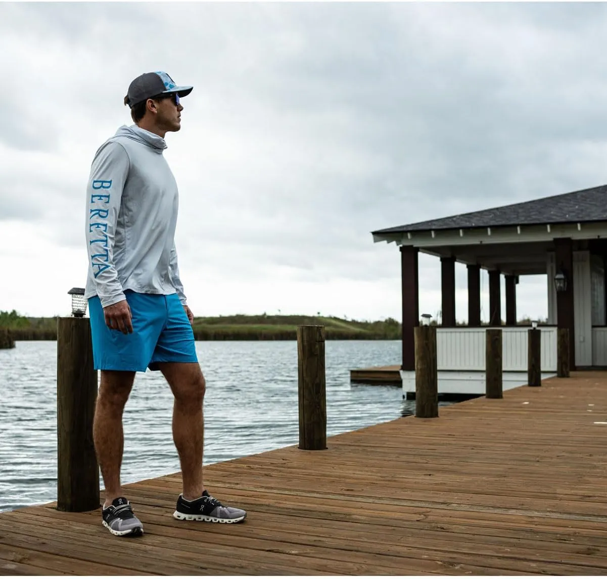 Beretta Men's Keys Flex Breathable Quick Dry UPF 50  Sun Protection Casual Outdoor Active Long Sleeve Performance Hoodie