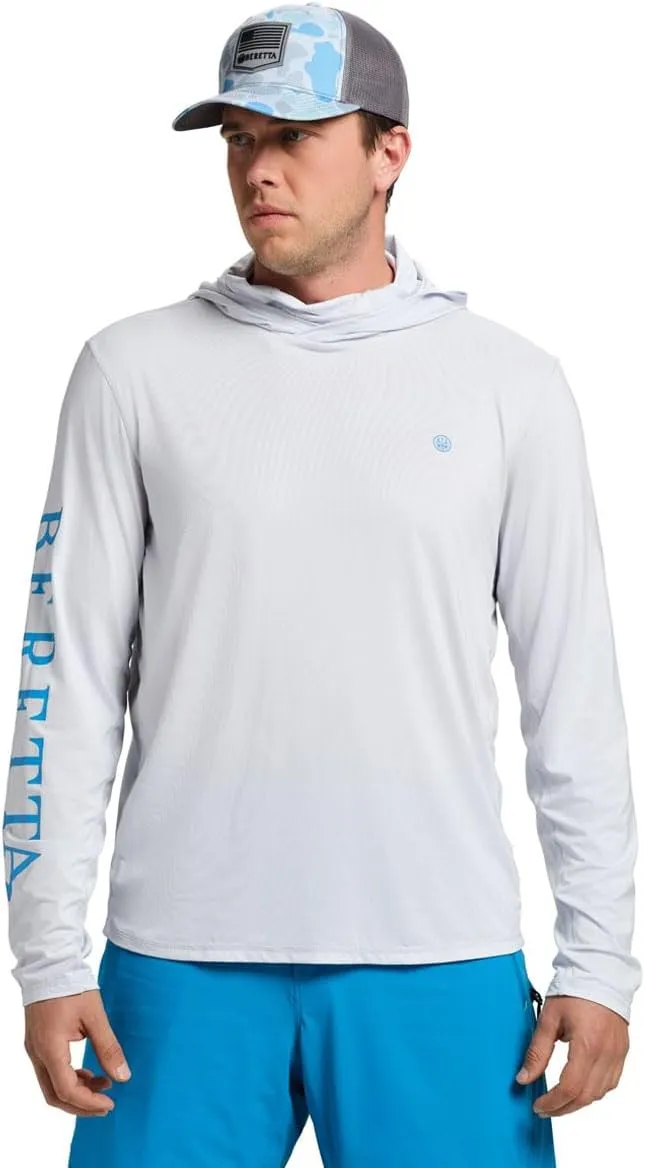 Beretta Men's Keys Flex Breathable Quick Dry UPF 50  Sun Protection Casual Outdoor Active Long Sleeve Performance Hoodie