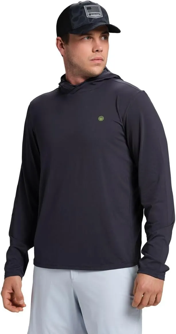 Beretta Men's Keys Flex Breathable Quick Dry UPF 50  Sun Protection Casual Outdoor Active Long Sleeve Performance Hoodie