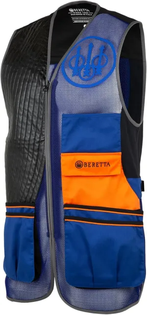 Beretta Men's Sporting EVO Vest - Breathable Mesh Full Zip Shooting Vest w/Eco Leather Shooting Patch & Double Front Pockets