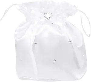 BESTOYARD Wedding Bags Satin Money Bag Bridal Bridesmaid Dolly Bag Handbag (White)