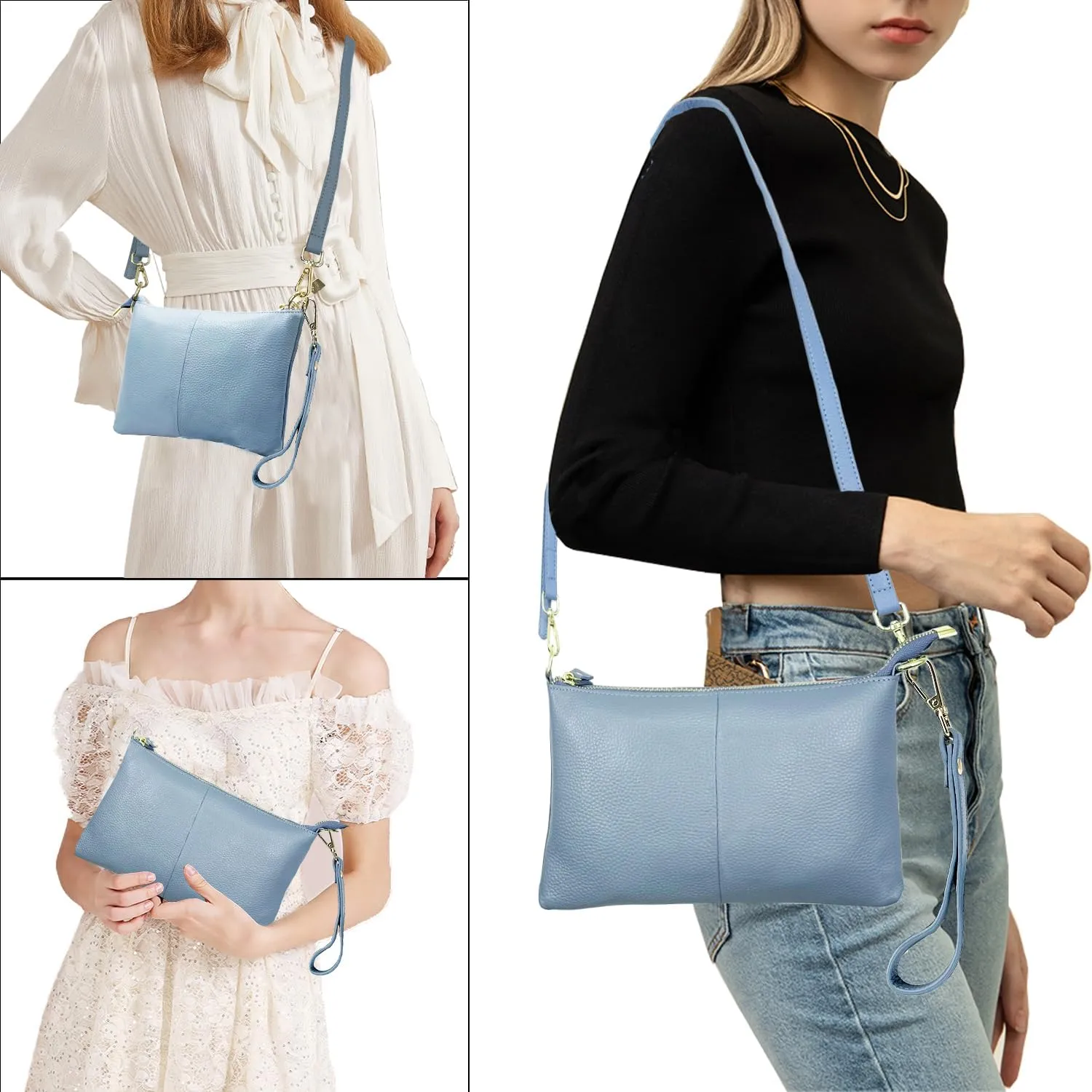 Beurlike Leather Wristlet Wallet Clutch Purses For Women Small Crossbody Phone Bags